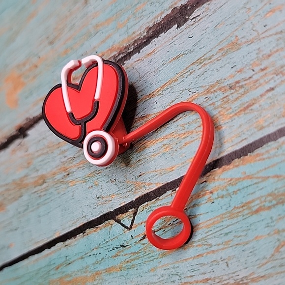 Heart Stethoscope Straw Topper - Picture 5 of 5